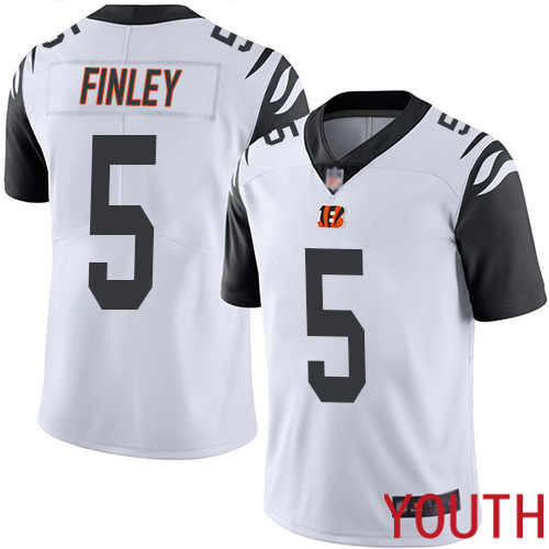 Cincinnati Bengals Limited White Youth Ryan Finley Jersey NFL Footballl 5 Rush Vapor Untouchable